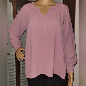 Wonderly Petite Medium V-neck Long Sleeve Tunic